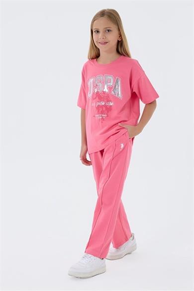 U.S. Polo Kız Çocuk 4-15 Yaş Lisanslı İkili Takım Pembe