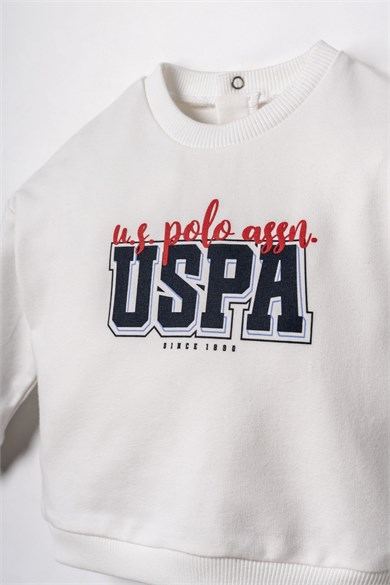 U.S. Polo Erkek Bebek 6 Ay-3 Yaş İkili Eşofman Takımı Beyaz