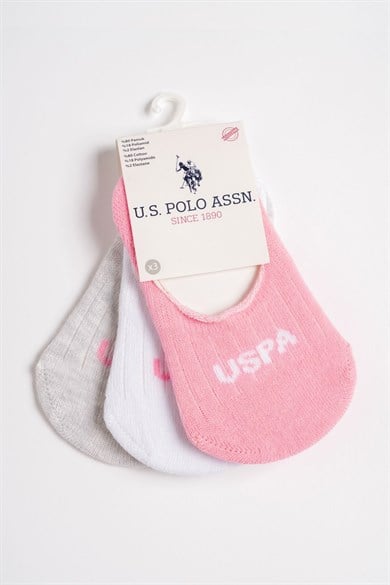 U.S. Polo Kız Bebek 6-36 Ay Üçlü Babet Çorap Pembe