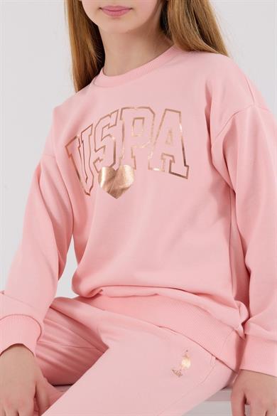 U.S. Polo Kız Çocuk 9-15 Yaş Eşofman Takımı Pudra