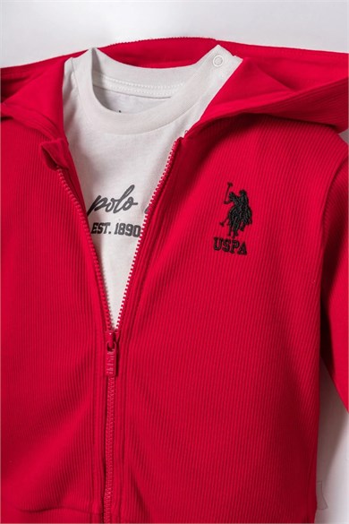 U.S. Polo Erkek Bebek 6 Ay- 3 Yaş Selanik Üçlü Takım Kırmızı