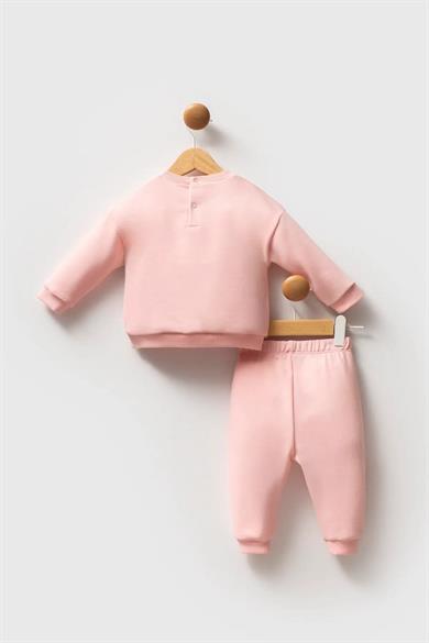 U.S. Polo Kız Bebek 1-3 Yaş Kanguru Cep İkili Takım Pembe