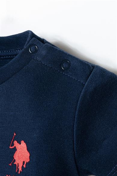 U.S. Polo Erkek Bebek 0-24 Ay Üçlü Body Set Beyaz