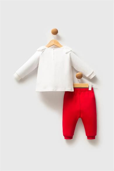 U.S. Polo Kız Bebek 1-3 Yaş %100 Pamuk İkili Takım Beyaz