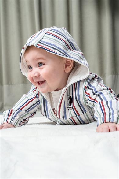 U.S. Polo Erkek Bebek 6 Ay-3 Yaş Premium Penye Üçlü Takım Beyaz