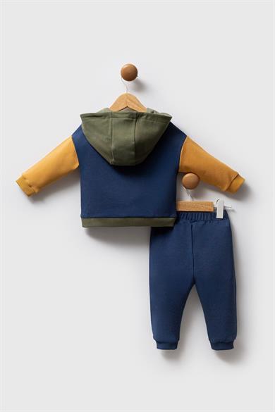 U.S. Polo Erkek Bebek Kapüşonlu  İkili Takım Lacivert