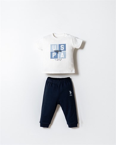 U.S. Polo Erkek Bebek 6 Ay- 3 Yaş Kapüşonlu Hırkalı Üçlü Takım Lacivert