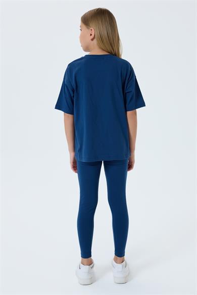 U.S. Polo Kız Çocuk 4-15 Yaş İkili Taytlı Takım Lacivert