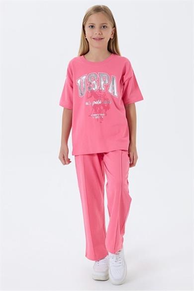 U.S. Polo Kız Çocuk 4-15 Yaş Lisanslı İkili Takım Pembe