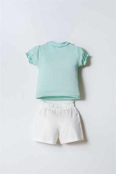 U.S. Polo Kız Bebek 6 Ay- 3 Yaş Bebe Yaka Pike İkili Takım Mint