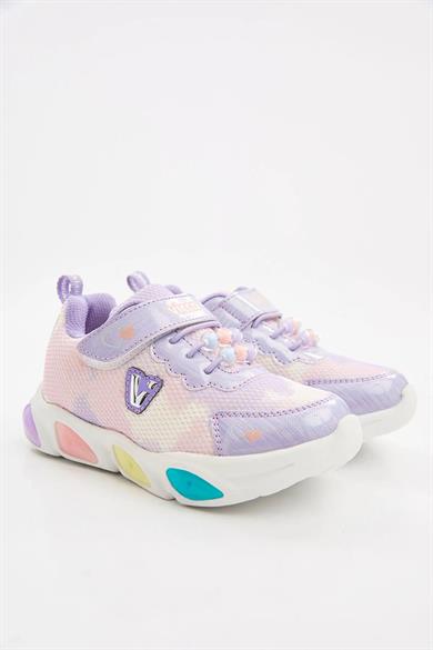 Vicco Kız Çocuk 22-25 Numara Işıklı Anatomik Taban  Spor Ayakkabı Mor