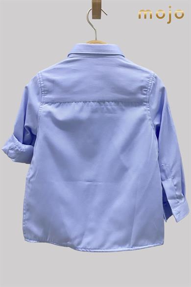 Woorage Erkek Bebek 1-5 Yaş Katlamalı Kol Gömlek 4013 Mavi