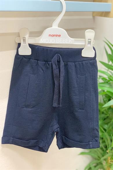 Woorage Erkek Bebek 9-36 Ay %100 Pamuk Duble Paça Penye Şort 4053 Lacivert