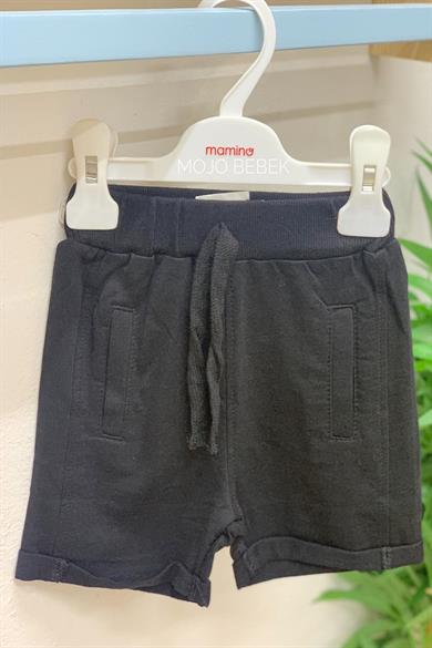 Woorage Erkek Bebek 9-36 Ay %100 Pamuk Duble Paça Penye Şort 4053 Siyah