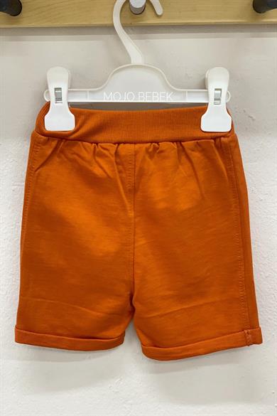 Woorage Erkek Bebek 9-36 Ay %100 Pamuk Duble Paça Penye Şort 4053 Kiremit