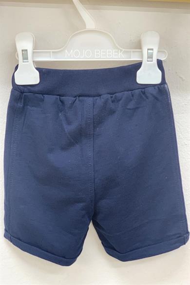 Woorage Erkek Bebek 9-36 Ay %100 Pamuk Duble Paça Penye Şort 4053 Lacivert