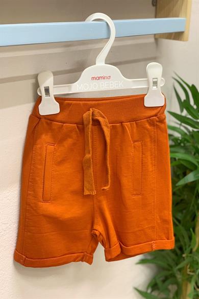 Woorage Erkek Bebek 9-36 Ay %100 Pamuk Duble Paça Penye Şort 4053 Kiremit