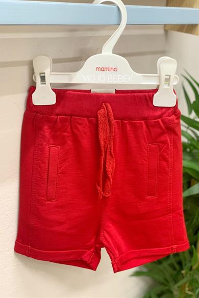 Woorage Erkek Bebek 9-36 Ay %100 Pamuk Duble Paça Penye Şort 4053 Kırmızı