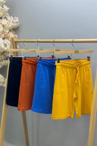 Woorage Erkek Çocuk 3-14 Yaş %100 Pamuk  Penye Şort 4054 Hardal