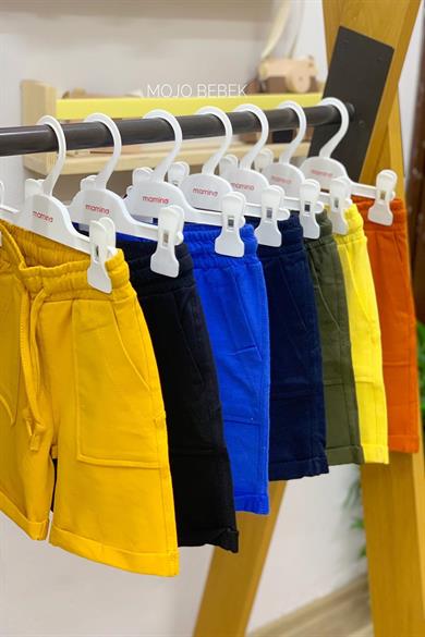 Woorage Erkek Çocuk 3-14  Yaş Duble Paça Cepli  Şort 4065 Mavi