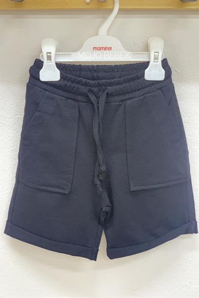 Woorage Erkek Çocuk 3-14  Yaş Duble Paça Cepli  Şort 4065 Siyah