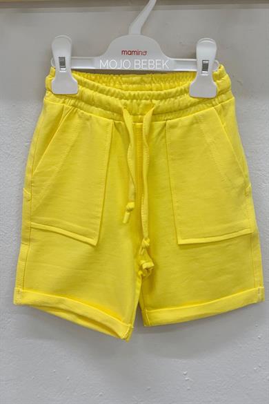 Woorage Erkek Çocuk 3-14  Yaş Duble Paça Cepli  Şort 4065 Sarı