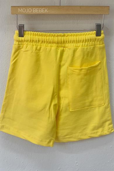 Woorage Erkek Çocuk 5-12 Yaş %100 Pamuk  Penye Şort 5204 Sarı