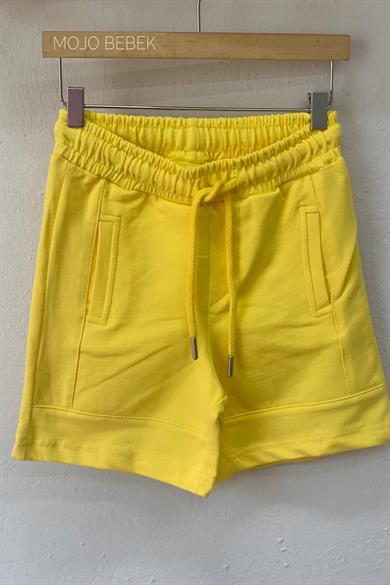 Woorage Erkek Çocuk 5-12 Yaş %100 Pamuk  Penye Şort 5204 Sarı