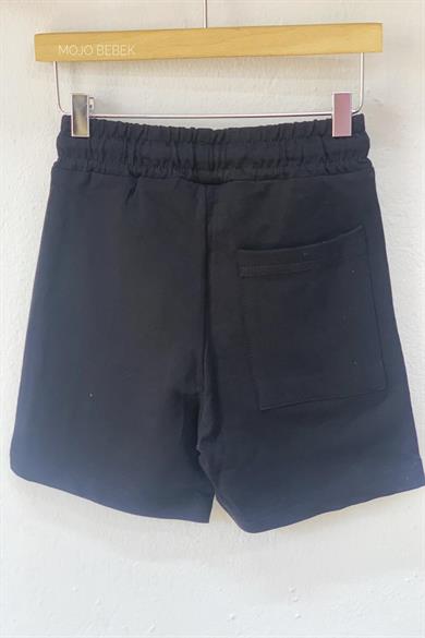 Woorage Erkek Çocuk 5-12 Yaş %100 Pamuk  Penye Şort 5204 Siyah