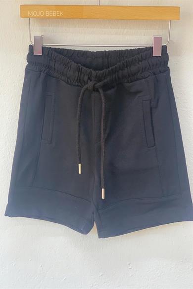 Woorage Erkek Çocuk 5-12 Yaş %100 Pamuk  Penye Şort 5204 Siyah