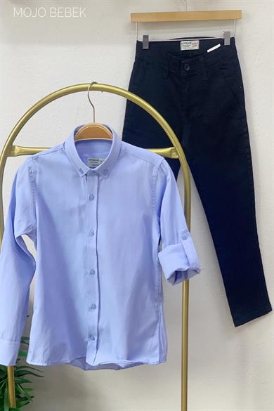 Woorage Erkek Çocuk 5-14 Yaş Kanvas Pantolon 5037 Lacivert