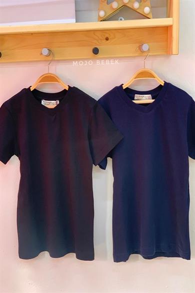 Woorage Erkek Çocuk Basic Kısa Kol T-shirt 9187 Siyah