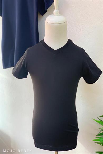 Woorage Erkek Çocuk Basic Kısa Kol T-shirt 9187 Siyah