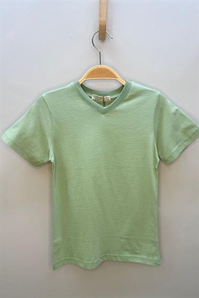Woorage Erkek Çocuk Basic Kısa Kol T-shirt 9187 Mint