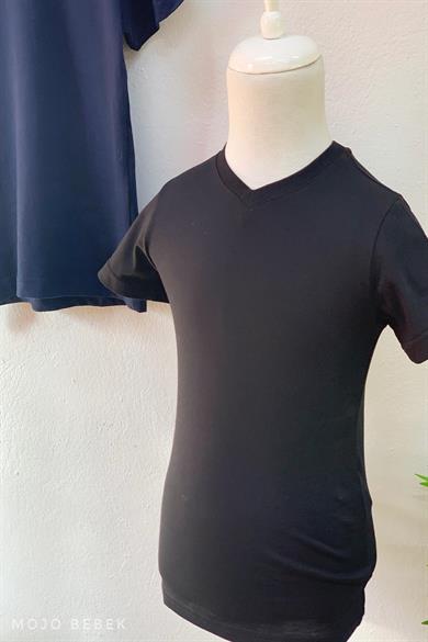 Woorage Erkek Çocuk Basic Kısa Kol T-shirt 9187 Siyah