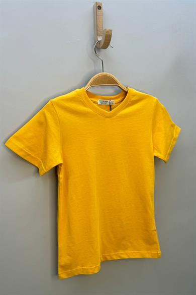 Woorage Erkek Çocuk Basic Kısa Kol T-shirt 9187 Hardal