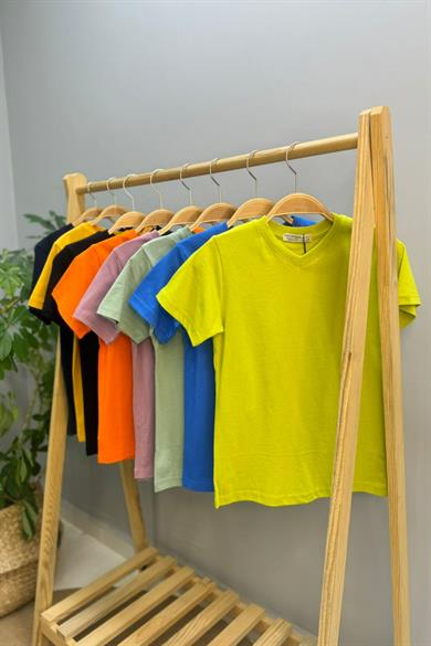 Woorage Erkek Çocuk Basic Kısa Kol T-shirt 9187 Hardal