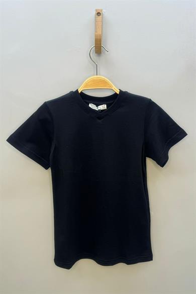 Woorage Erkek Çocuk Basic Kısa Kol T-shirt 9187 Siyah