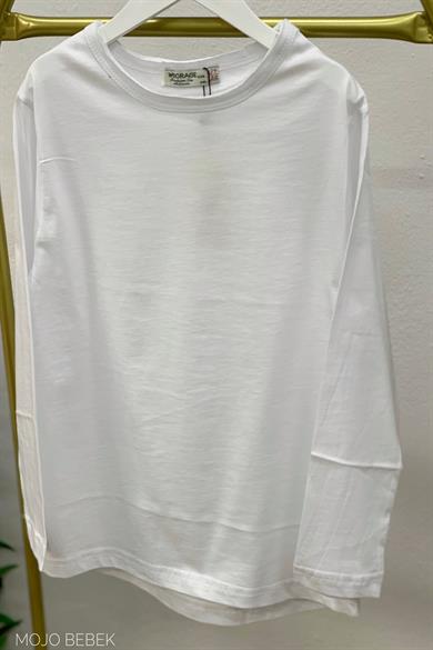 Woorage Erkek Çocuk Basic Uzun Kol T-shirt 5068 Beyaz
