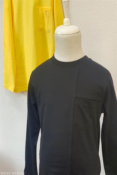Woorage Erkek Çocuk Basic Uzun Kol T-shirt 1115 Siyah