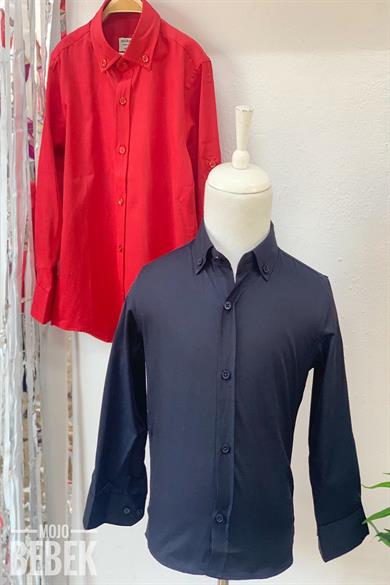 Woorage Erkek Çocuk Düğmeli Yaka Gömlek 4001 Lacivert