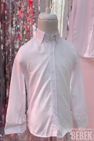 Woorage Erkek Çocuk Düğmeli Yaka Gömlek 4007 Beyaz