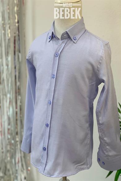 Woorage Erkek Çocuk Düğmeli Yaka Gömlek 4001 Mavi