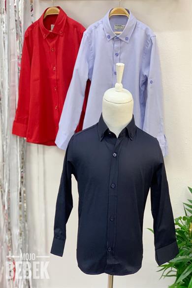 Woorage Erkek Çocuk Düğmeli Yaka Gömlek 4001 Lacivert