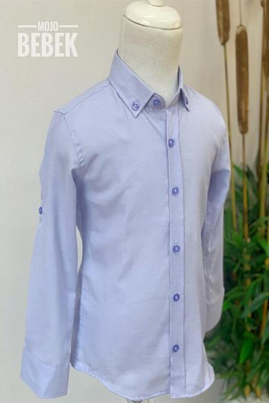 Woorage Erkek Çocuk Düğmeli Yaka Gömlek 4014 Mavi