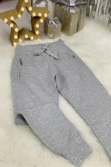 Woorage Erkek Çocuk Fermuarlı Cepli Eşofman Altı 04100 Gri