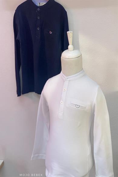 Woorage Erkek Çocuk Hakim Yaka Lacoste T-shirt 0119 Beyaz