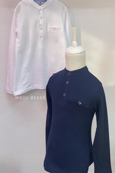 Woorage Erkek Çocuk Hakim Yaka Lacoste T-shirt 0119 Lacivert