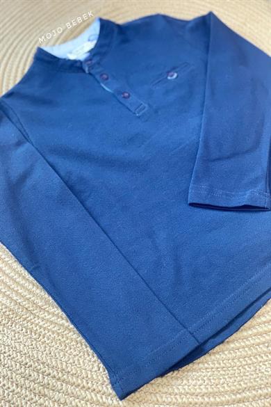 Woorage Erkek Çocuk Hakim Yaka Lacoste T-shirt 0119 Lacivert