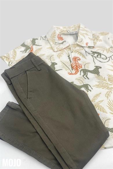 Woorage Erkek Çocuk Kanvas Pantolon 0296 Haki